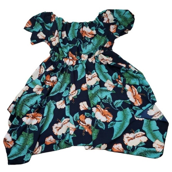 Bloom Chic ~Woman Plus Size 22~ Blue/Orange Floral Print Flare Dress Unlined. - Picture 6 of 12